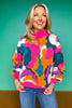 SSYS Aspen Mock Neck Sweater In Abstract Pink