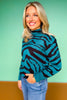 SSYS Jacey Animal Stripe Knit Sweater In Teal