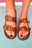 Tan Double Buckle Heel Strap Sandals *FINAL SALE*