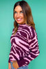 SSYS Jacey Animal Stripe Knit Sweater In Dark Maroon
