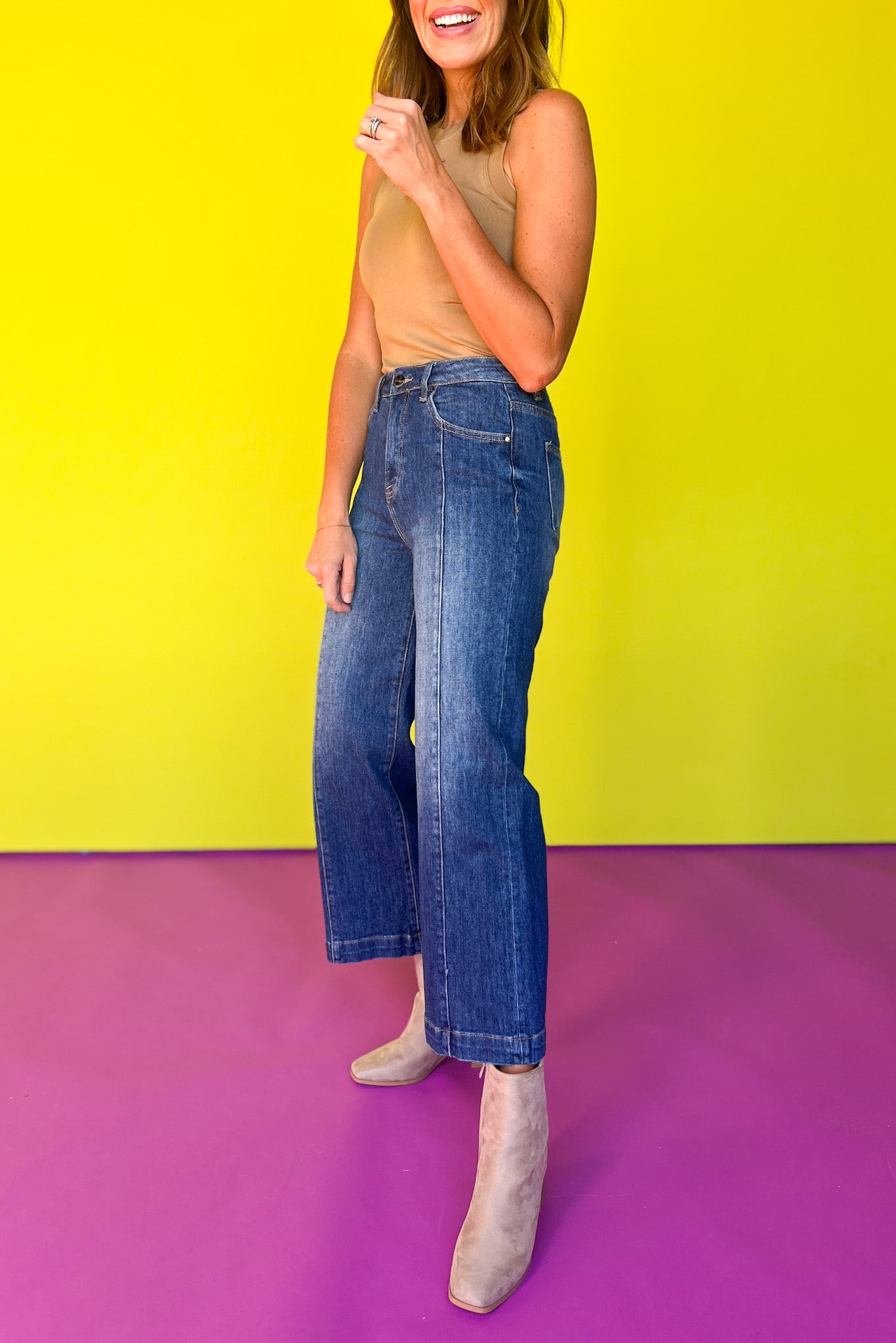 Risen High Rise Ankle Wide Leg Jeans, must have jeans, must have style, must have denim, fall fashion, street style, mom style, elevated comfortable, elevated style, shop style your senses by mallory fitzsimmons