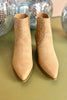Tan Side Slit Western Pull On Booties, shoes, booties, fall booties, elevated booties, western booties, ssys by mallory fitzsimmons