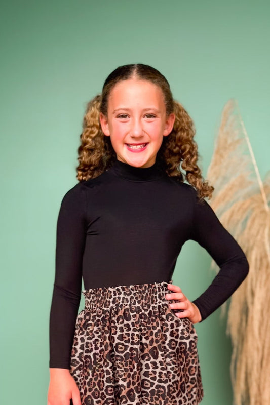 SSYS Kids Signature Long Sleeve Turtleneck In Black