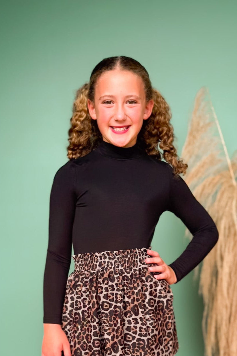 SSYS Kids Signature Long Sleeve Turtleneck In Black