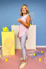 SSYS Ruffle Shoulder Air Top In Lavender *FINAL SALE*