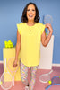 SSYS Ruffle Shoulder Air Top In Light Yellow