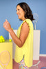 SSYS Ruffle Shoulder Air Top In Light Yellow