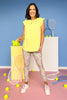 SSYS Ruffle Shoulder Air Top In Light Yellow