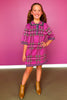 SSYS Kids Eleanor Knit Dress In Pink Plaid