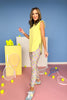 SSYS Ruffle Shoulder Air Top In Light Yellow