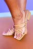 Tan Cross Over Strap Sandals