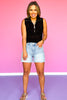 Black Crochet Zip Collar Sleeveless Top *FINAL SALE*