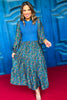 SSYS Hillary Blue Knit Top Hunter Abstract Print Midi Dress *FINAL SALE*