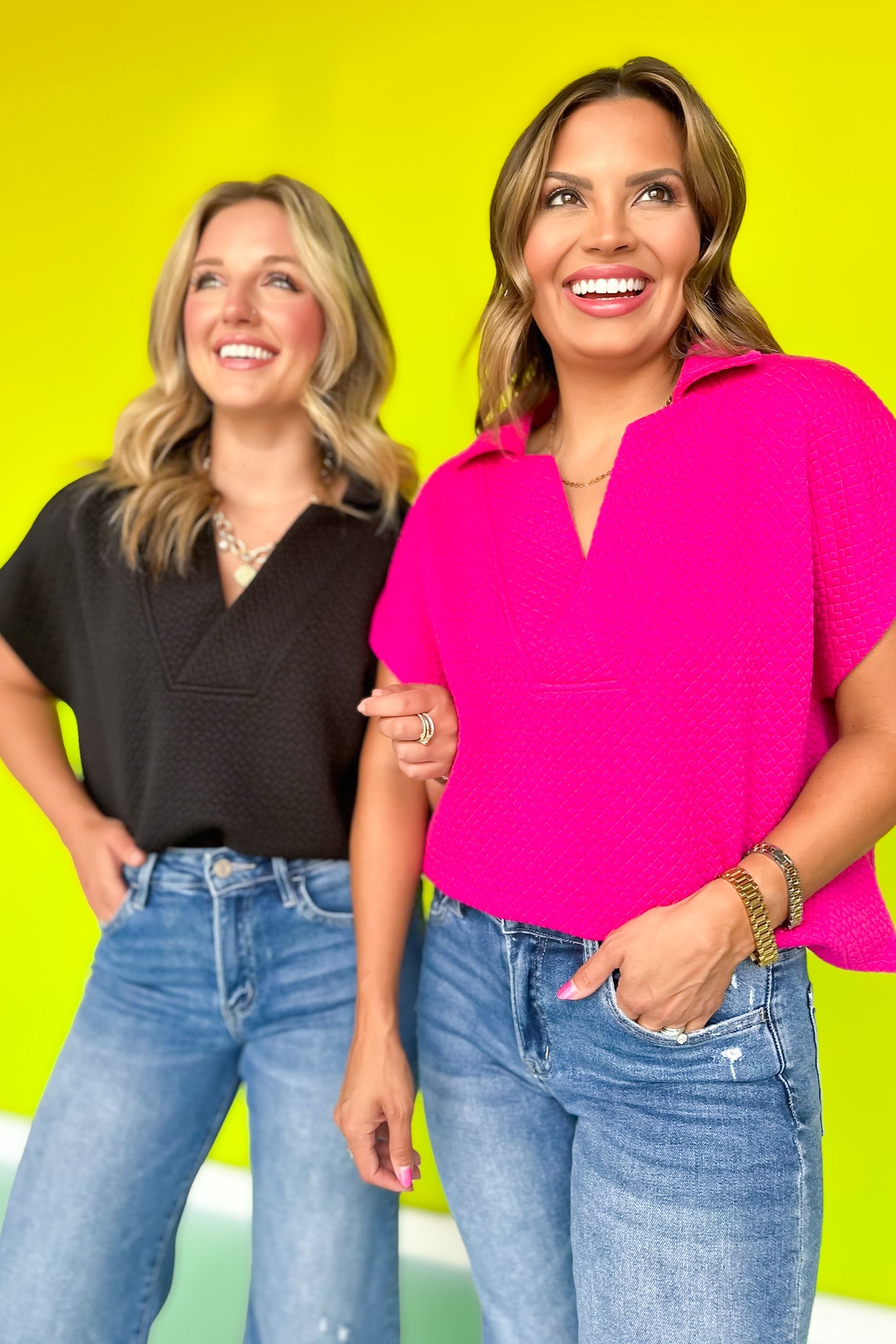 SSYS Cropped Everyday Top In Diamond Quilted Magenta