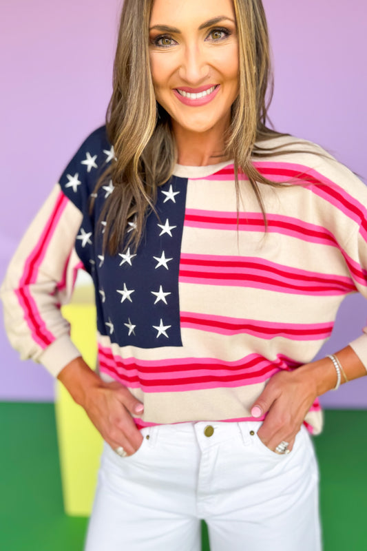American Flag Crew Neck Sweatshirt