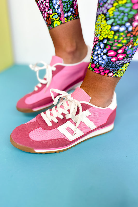 Pink Multi Tone Trim Sneakers