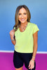 SSYS Signature Double Lined U Neck Air Tee Shirt In Lime