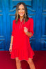 SSYS Phoebe Dress In Red With Light Pink Trim *FINAL SALE*
