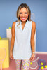 SSYS Light Blue Eyelet Sleeveless Frill V Neck Active Top