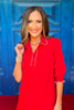 SSYS Phoebe Dress In Red With Light Pink Trim *FINAL SALE*
