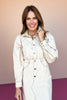 Cream Button Up Balloon Sleeve Side Slit Elastic Back Midi Shirt Dress *FINAL SALE*