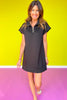 SSYS Pleated Hem Taylor Air 3/4 Zip Dress In Black