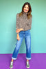 SSYS Chandler Mock Neck Long Sleeve Top In Tan Animal *FINAL SALE*