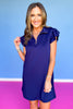 SSYS Reese Flutter Sleeve Air Dress In Navy