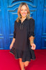 SSYS Phoebe Dress In Black With Taupe Trim *FINAL SALE*