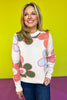 THML Cream Flower Knit Sweater