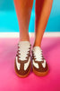 Mocha and White Court Sneakers