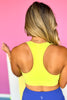 SSYS Lime Solid Racerback Sports Bra