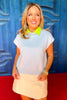 SSYS Lindsey Faux Leather Skort In Ivory *FINAL SALE*