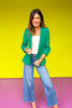SSYS Allie Contrast Liner Blazer In Green