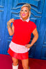 SSYS Amy Mock Neck Sleeveless Sweater In Red *FINAL SALE*