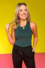SSYS Signature Double Lined Racerback Tank Top In Hunter *FINAL SALE*