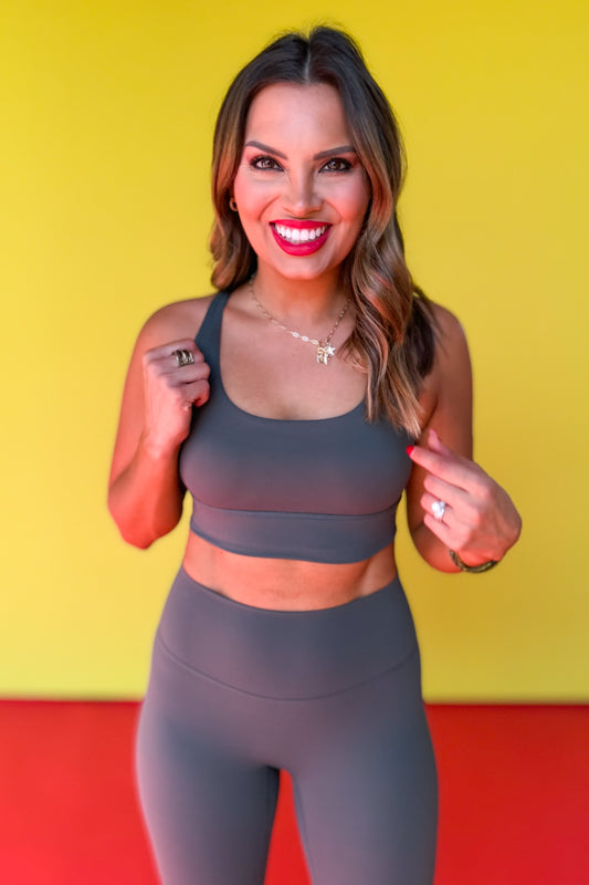 SSYS Spruce Green Butter Criss Cross Back Sports Bra *FINAL SALE*