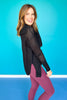 SSYS Exaggerated Collar Crochet Knit Zip Up Sweater In Black
