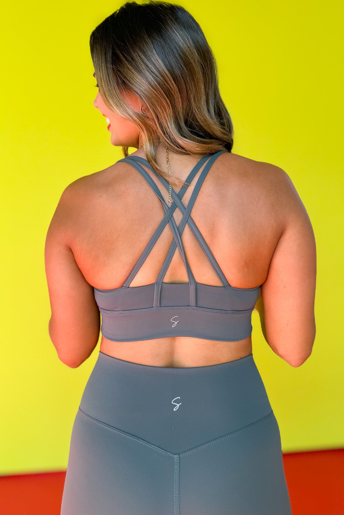 SSYS Spruce Green Butter Criss Cross Back Sports Bra *FINAL SALE*
