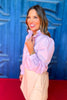 SSYS Greta Poplin Ruffle Neck Button Down Top In Lavender *FINAL SALE*