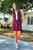 SSYS Contrast Half Zip Active Dress In Maroon