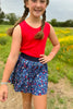 SSYS Kids Lottie Pleated Skort In Freedom Floral
