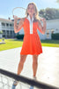 SSYS Contrast Half Zip Active Dress In Orange