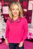 SSYS Loretta Sequin Peter Pan Collar Sweater In Pink