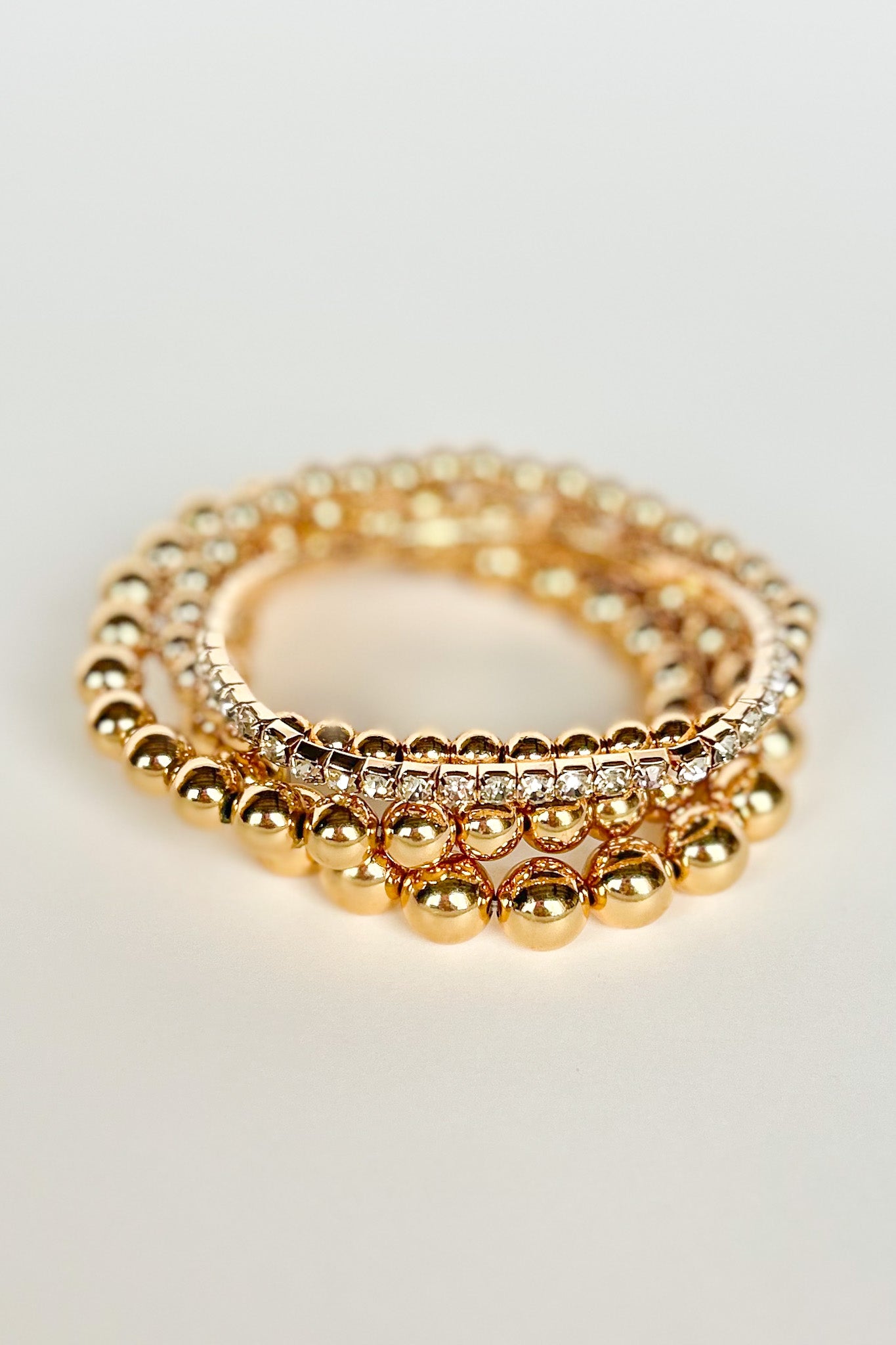 Gold Multi Layer Ball Rhinestone Beaded Bracelets, chunky statement piece, everyday bracelet, date night bracelet, perfect gift, elevated bracelet, SSYS by mallory Fitzsimmons