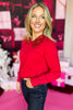 SSYS Loretta Sequin Peter Pan Collar Sweater In Red