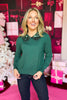 SSYS Loretta Sequin Peter Pan Collar Sweater In Hunter