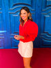 SSYS Gemma Peter Pan Collar Long Sleeve Poplin Top In Red *FINAL SALE*