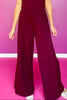 SSYS Lillian Ponte Knit Wide Leg Pants In Maroon
