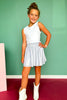 SSYS Kids Felicity Metallic Skort In Silver *FINAL SALE*
